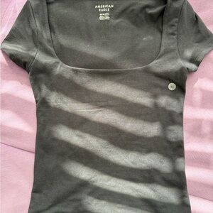 American Eagle Outfitters Women's Charcoal Black Short Sleeve Tee xs nwot